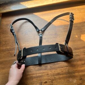 Vegan leather harness